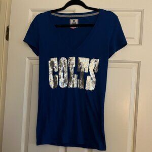 VS PINK dark blue Colts NFL v neck  t-shirt